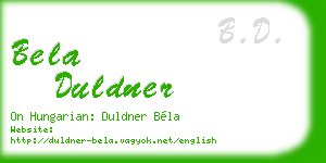 bela duldner business card